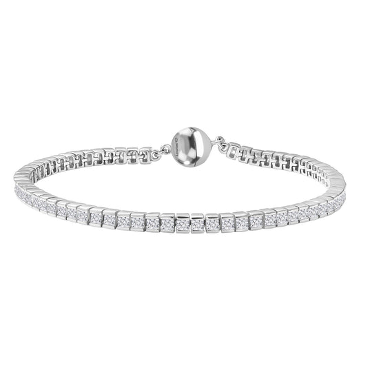 LUXURIANT SGL zertifiziertes SI-GH Labor Diamant 19cm Armband, 925 Silber rhodiniert - 5 ct.