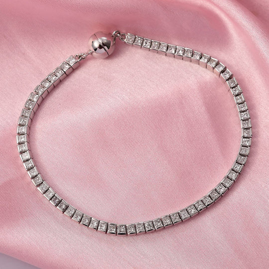 LUXURIANT SGL zertifiziertes SI-GH Labor Diamant 19cm Armband, 925 Silber rhodiniert - 5 ct.