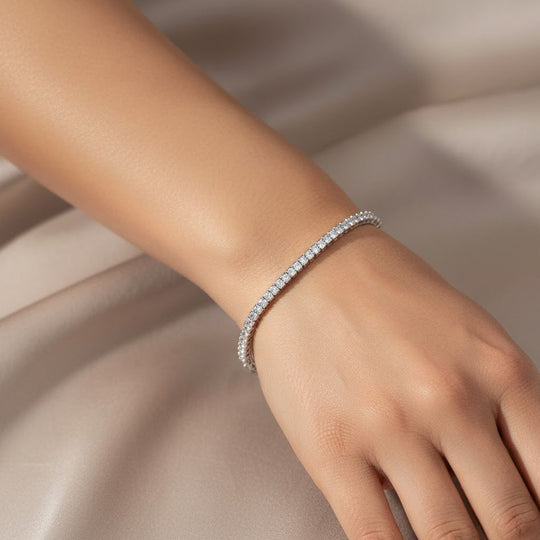 LUXURIANT SGL zertifiziertes SI-GH Labor Diamant 19cm Armband, 925 Silber rhodiniert - 5 ct.