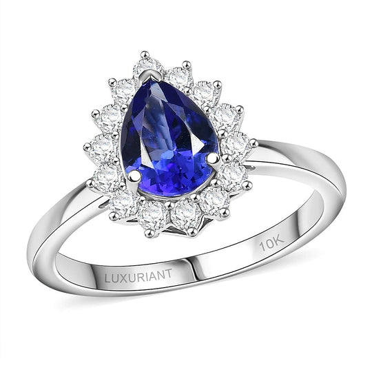 Luxuriant - AAA Tansanit, Lab Grown Diamant AGI zertifiziert Ring 417 Gold (Größe 19.00) ca. 1.50 ct