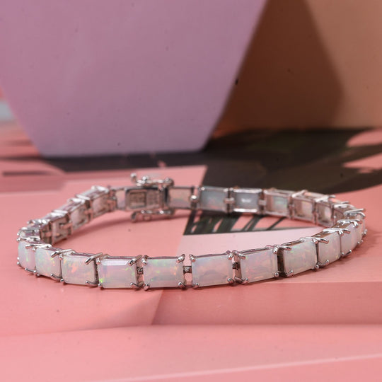 D'Joy AA Natürlicher, äthiopischer Welo Opal Armband ca. 19 cm 925 Silber rhodiniert ca. 14.55 ct