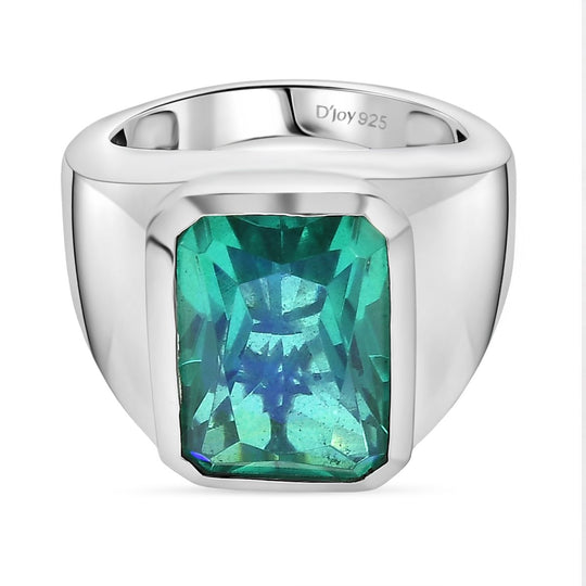 D'Joy Pfau Quarz Triplette Ring 925 Silber rhodiniert (Größe 17.00) ca. 7,72 ct