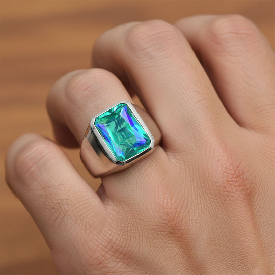 D'Joy Pfau Quarz Triplette Ring 925 Silber rhodiniert (Größe 17.00) ca. 7,72 ct