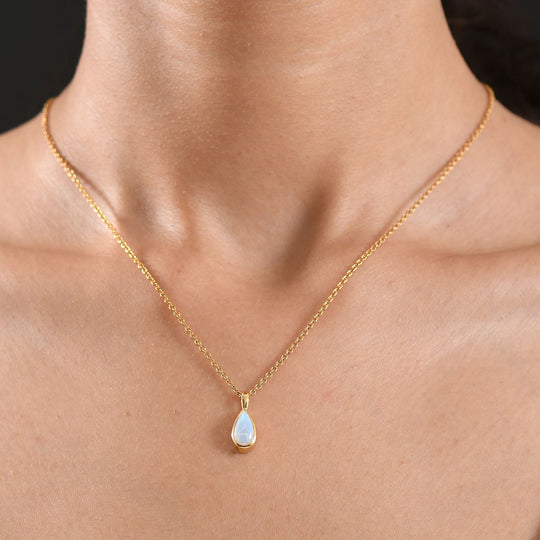 D'Joy AA Natürlicher, äthiopischer Welo Opal Anhänger 925 Silber 750 Gelb Vergoldet ca. 0.54 ct