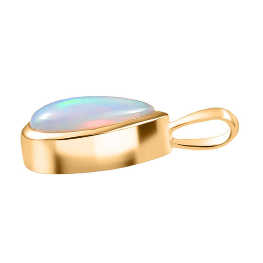 D'Joy AA Natürlicher, äthiopischer Welo Opal Anhänger 925 Silber 750 Gelb Vergoldet ca. 0.54 ct