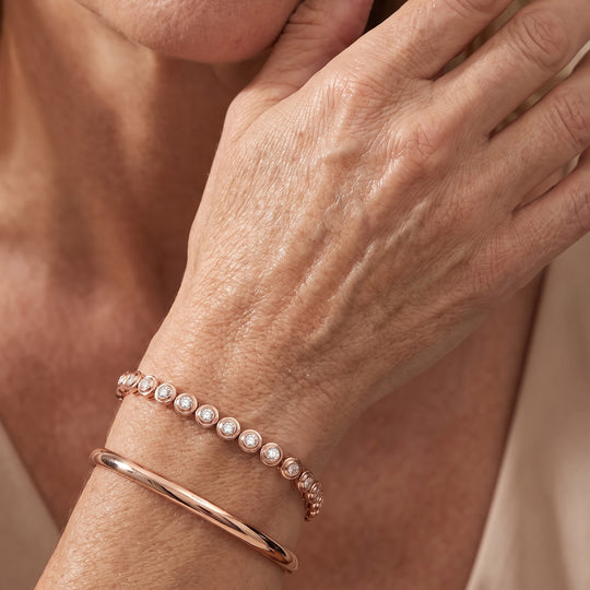 LUXURIANT DIAMOND - Lab Grown Diamant SI-GH Armband ca. 19 cm 925 Silber 750 Roségold Vermeil ca. 4.00 ct