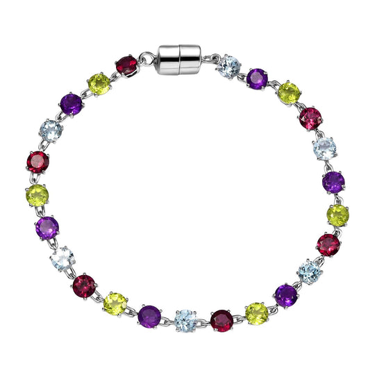 D'Joy AA mehrfarbig Armband ca. 20 cm 925 Silber rhodiniert ca. 13.52 ct