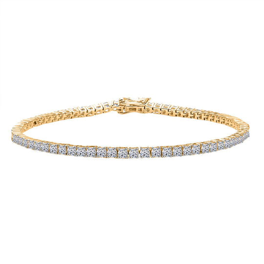 LUXURIANT DIAMOND - Lab Grown Diamant SI-GH SGL zertifiziert Armband ca. 20 cm 925 Silber 750 Gelbgold Vermeil ca. 4.00 ct