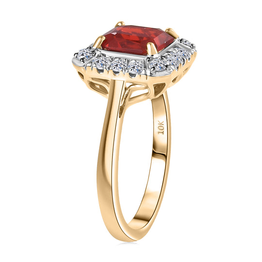 LUXURIANT (10-16 Werktage Lieferzeit) 2,43 ct. AAA Feueropal und Labor Diamant Ring in 417 Gold