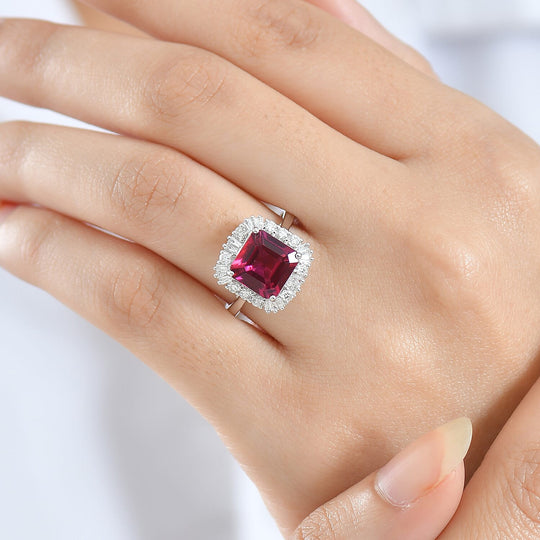 Luxuriant - AAA Lab Grown Bixbit, Lab Grown Diamant AGI zertifiziert Ring 417 Gold (Größe 16.50) ca. 3.51 ct