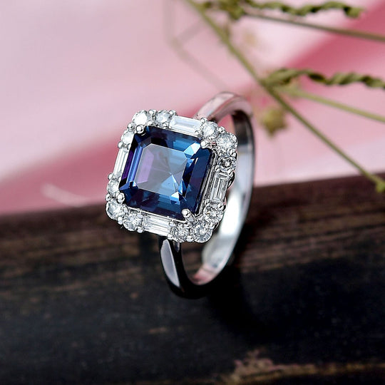 Luxuriant - AAA Lab Grown Alexandrit, Lab Grown Diamant AGI zertifiziert Ring 417 Gold (Größe 19.00) (10-16 Werktage Lieferzeit) ca. 3.56 ct