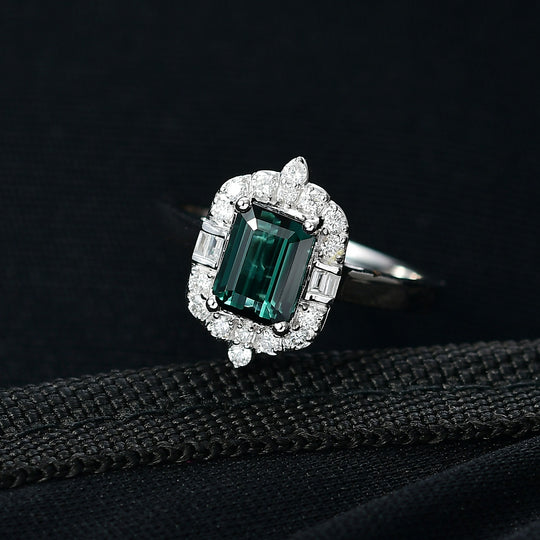LUXORO AAA Pirineu Lagoon Tourmaline, Weißer Diamant Ring 417 Gold (Größe 17.00) (10-16 Werktage Lieferzeit) ca. 1,80 ct
