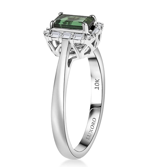 LUXORO AAA Pirineu Lagoon Tourmaline, Weißer Diamant AGI zertifiziert Ring 417 Gold (Größe 18.00) ca. 0.88 ct