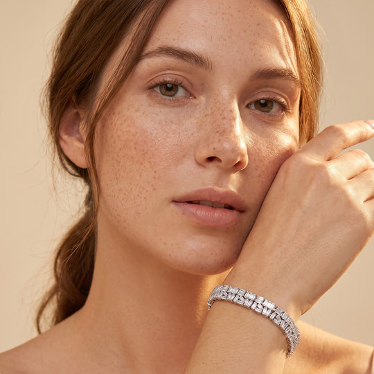 LUXURIANT DIAMOND - Lab Grown Diamant SI-GH SGL zertifiziert Armband ca. 19 cm 925 Silber rhodiniert ca. 5,00 ct.