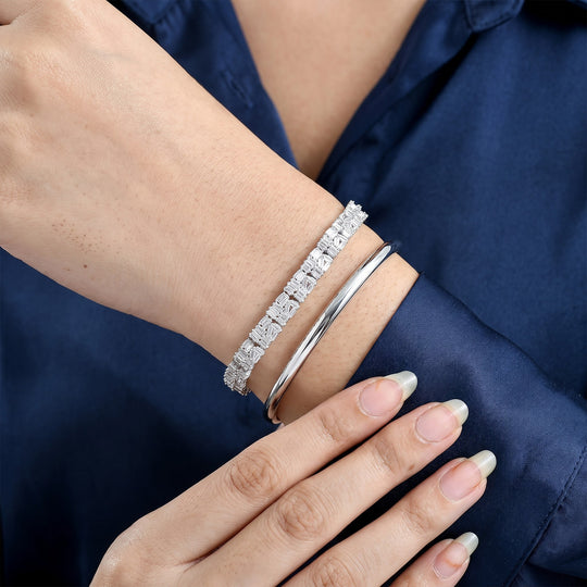 LUXURIANT DIAMOND - Lab Grown Diamant SI-GH SGL zertifiziert Armband ca. 19 cm 925 Silber rhodiniert ca. 5,00 ct.