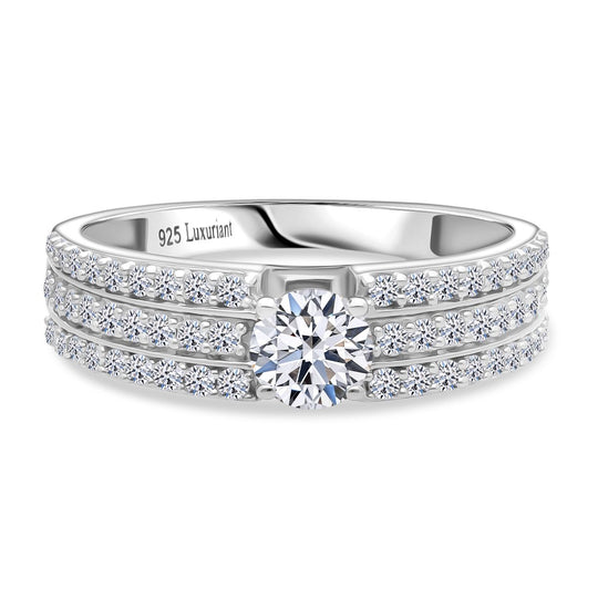 LUXURIANT DIAMOND - Lab Grown Diamant SI-GH SGL zertifiziert Ring 925 Silber rhodiniert (Größe 21.00) ca. 1.00 ct