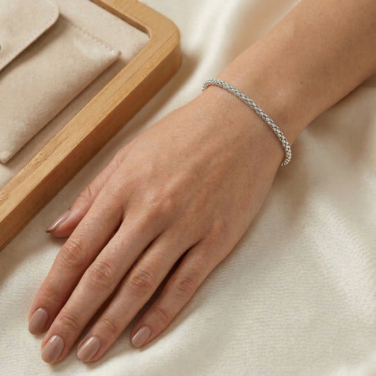 LA BELLA feinstes Coryana Armband, 925 Silber, ca. 19 cm ca. 3,80g