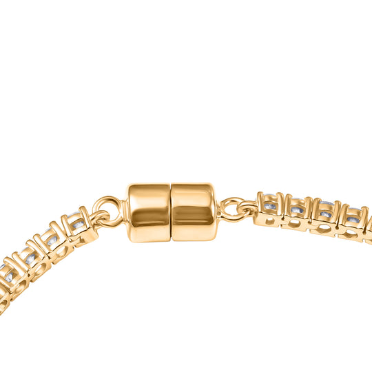 D'Joy Moissanit Armband ca. 18 cm 925 Silber 750 Gelbgold Vermeil ca. 4,95 ct.