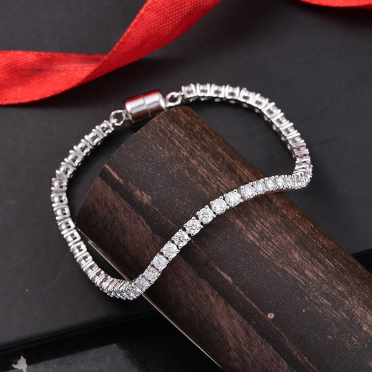 DAS GRÖßTE MOISSANIT ANGEBOT - D'Joy Moissanit Armband ca. 18 cm 925 Silber rhodiniert ca. 4.95 ct