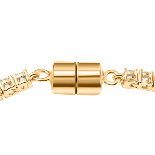 D'Joy Moissanit Armband ca. 19 cm 925 Silber 750 Gelbgold Vermeil ca. 5.48 ct
