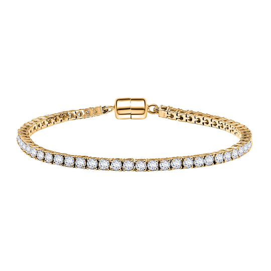 D'Joy Moissanit Armband ca. 19 cm 925 Silber 750 Gelbgold Vermeil ca. 5.48 ct