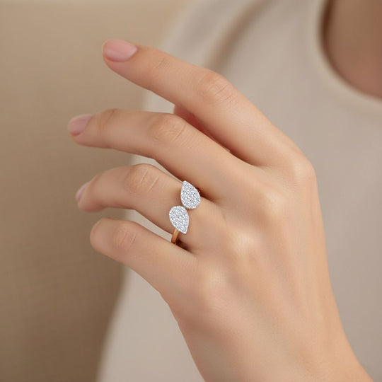 LUXURIANT DIAMOND - Lab Grown Diamant SI-GH Ring 925 Silber 750 Gelbgold Vermeil (Größe 21.00) ca. 0.25 ct