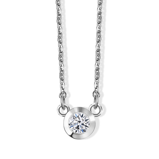 LUXURIANT SI-GH Labor Diamant 45cm Halskette, 925 Silber 750 Gelbgold Vermeil - 0,20 ct.