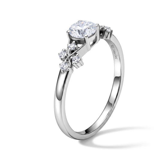LUXURIANT DIAMOND - Lab Grown Diamant VS-EF SGL zertifiziert Ring 925 Silber rhodiniert (Größe 18.00) ca. 1.00 ct