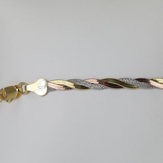 WRAPPED MAGICFLEX 925 Silber Tricolor Armband ca. 18 cm ca. 4,00g