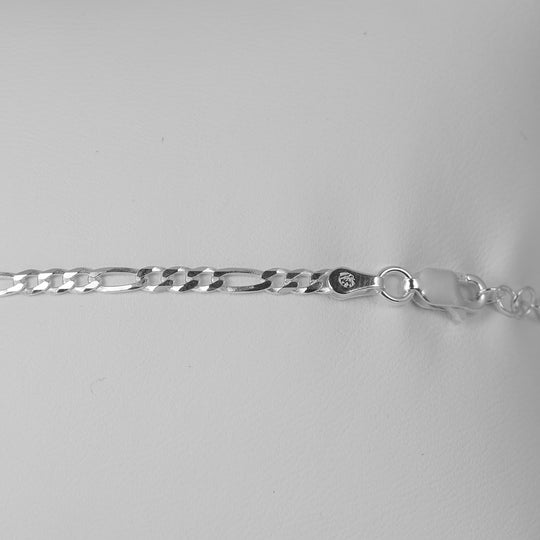 Italienisches Figaro-Armband ca. 18 cm + 2.5 cm Extender, 925 Silber Armband ca. 2,40g