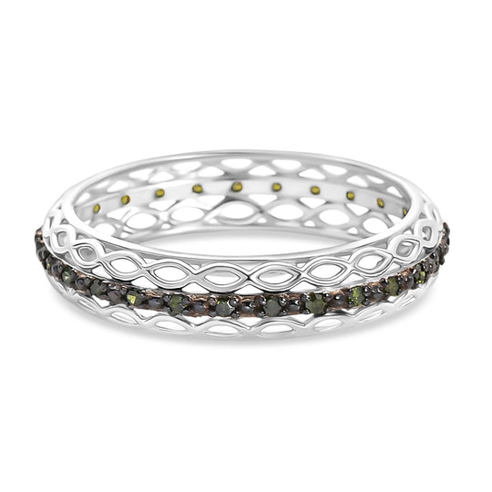 D'Joy Blauer Diamant Ring 925 Silber rhodiniert (Größe 21.00) ca. 0,15 ct