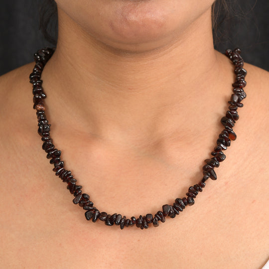 Roter Granat Halskette 76 cm ca. 409.00 ct