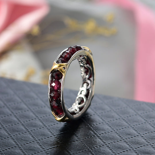 EVER TRUE AA Roter Granat Ring Nickelfreies Messing (Größe 17.00) ca. 7,50 ct