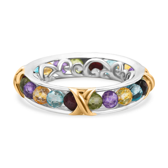 EVER TRUE AA Mehrfarbiger Edelstein Ring Nickelfreies Messing (Größe 21.00) ca. 5.22 ct