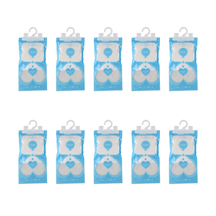 HOME SMART - Hängender Luftentfeuchter Beutel Set 10 Stück, Lavendelduft, 220 g Calciumchlorid Feuchtigkeitsabsorber, für Kleiderschrank und Aufbewahrungsräume, 30 x 16 cm