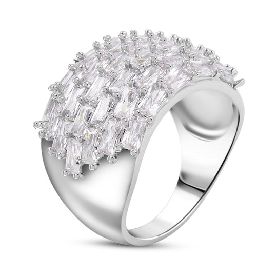 Weißer Zirkonia Ring Nickelfreies Messing (Größe 17.00)
