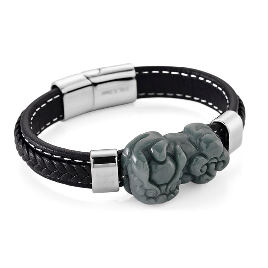 EXTREM SELTEN-Natürlicher Olmek Jadeit Armband ca. 19 cm 316L Edelstahl ca. 125.00 ct