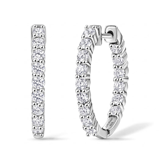 LUXURIANT 2 ct. SGL zertifizierte VS-EF Labor Diamant Ohrringe, 925 Silber 750 Roségold Vermeil