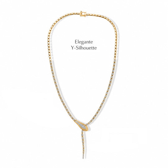 LUXURIANT DIAMOND - Lab Grown Diamant SI-GH SGL zertifiziert Halskette ca. 45 cm 925 Silber 750 Gelbgold Vermeil ca. 2.00 ct
