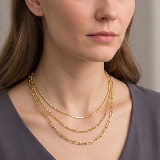 Erbskette in 965 Gelbgold, 45cm - 3,80 Gramm