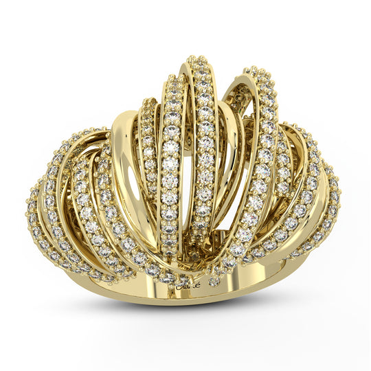 CLARTE Dorma - Moissanit Ring, 925 Silber Gelbgold, (Größe 17.00) ca. 1.33 ct