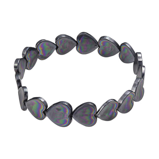 Mehrfarbige Muschelperlen (13 mm) Armband, flexibles (ca. 19 - 20 cm)