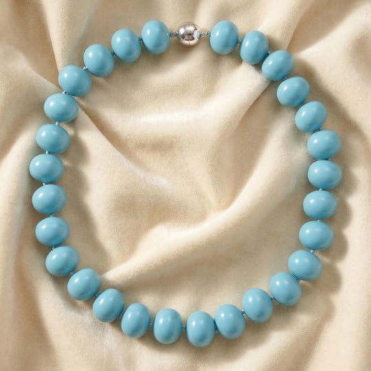 Pfaufarbene Muschelkernperle (19 mm) Halskette, 50cm, Edelstahl