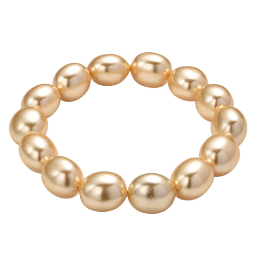 Sleeping Beauty Farbe Muschelperlen (15x13 mm) Armband Flexibles (ca. 18.5 - 19.75 cm)