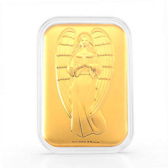 EXKLUSIVES GESCHENK 999er Goldbarren mit Engel-Motiv, 10mg