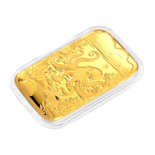 999er Goldfolie mit Oktopus-Motiv, 4,5x3,1cm, 10mg