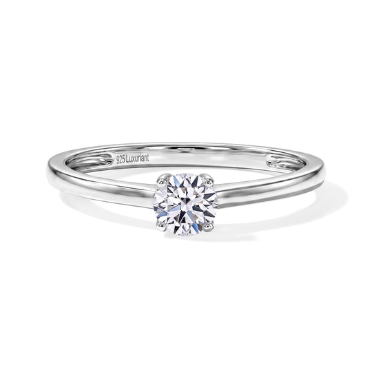 LUXURIANT VS-EF Labor Diamant Solitär Ring, 925 Silber rhodiniert - 0,50 ct.