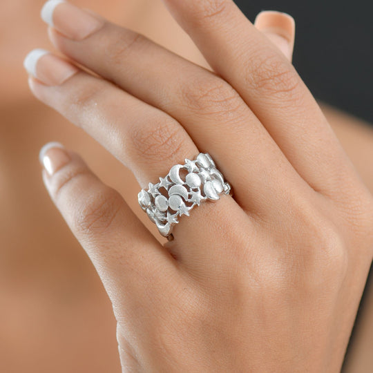 GP Celestial Kollektion - Kanchanaburi Blauer Saphir Ring 925 Silber platiniert (Größe 21.00)