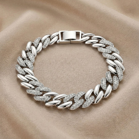 Weißer Zirkonia Armband ca. 18.5 cm Nickelfreies Messing