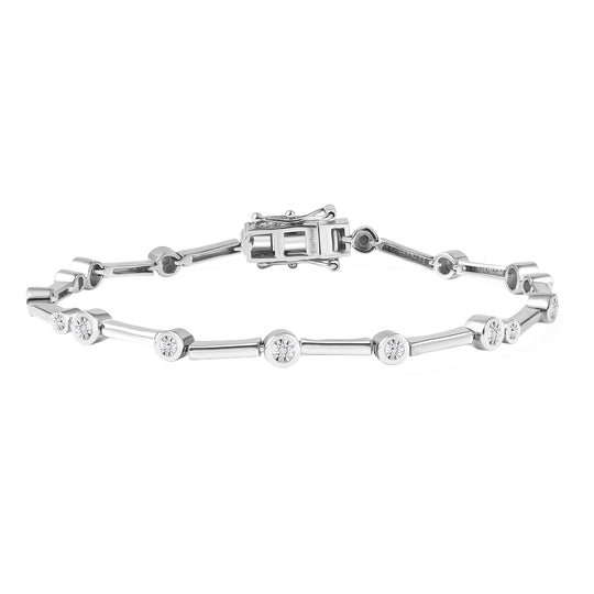 EVER TRUE Weißer Diamant Armband ca. 19 cm Nickelfreies Messing